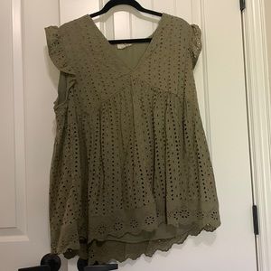 Olive green entro top